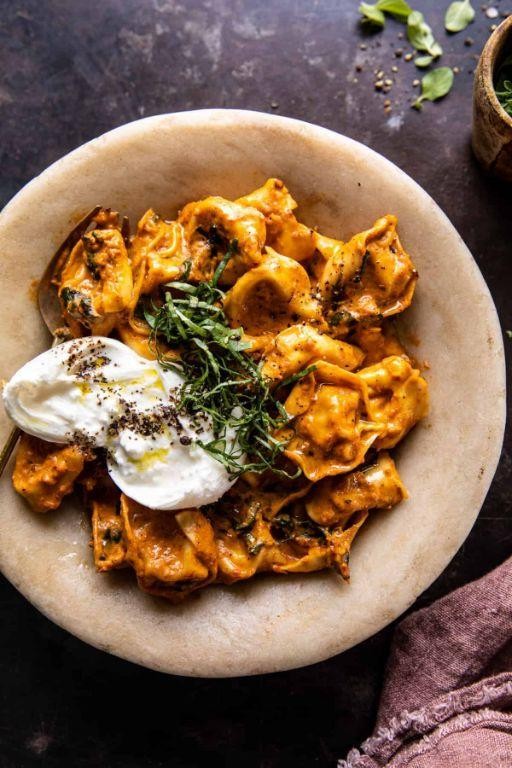 Chicken and Tortellini with Roasted Red Pepper Sauce