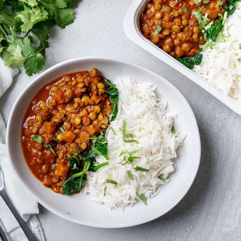 Chickpea and Spinach Curry with Basmati Rice