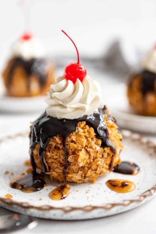 Chocolate Dipped Fried Ice Cream