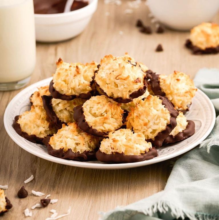 Chocolate Dipped Macaroons