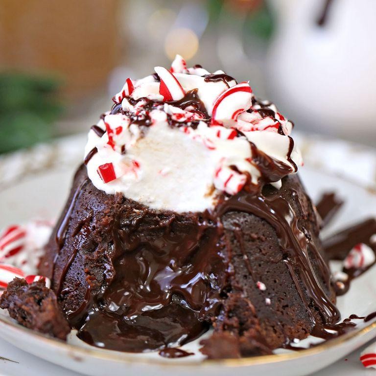 Chocolate Lava Cake with Mint Ganache