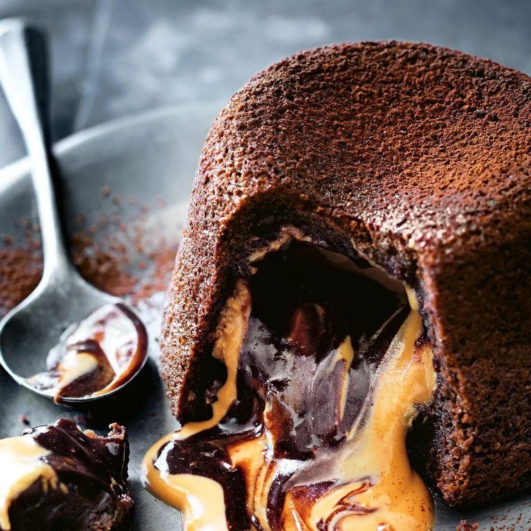 Chocolate Lava Cake with Peanut Butter Core