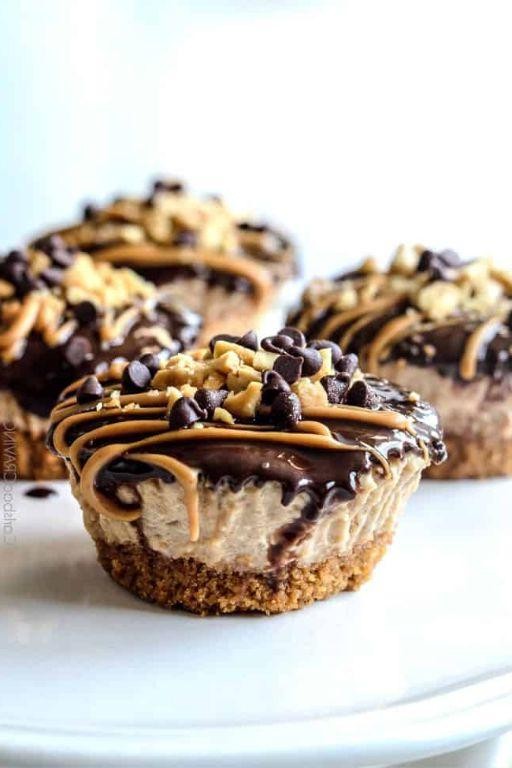 Chocolate Peanut Butter Mini Graham Cracker Crust Pies