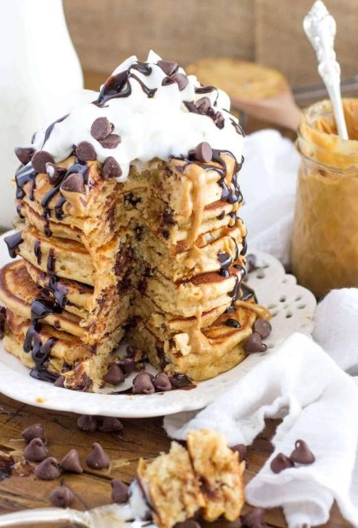 Chocolate Peanut Butter Pancakes