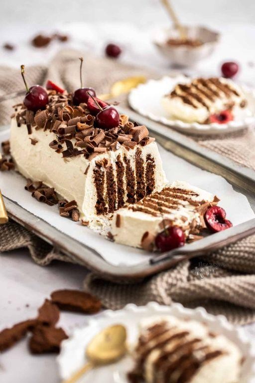 Chocolate Ripple Cake with Whipped Cream