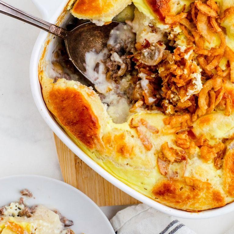 Christmas Casserole with Beef and Mushrooms