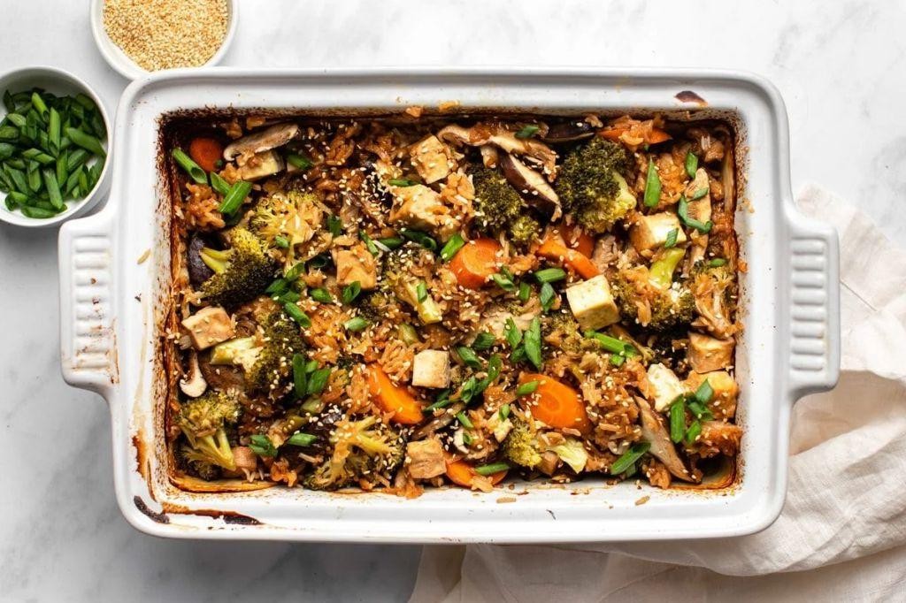 Christmas Casserole with Tofu and Vegetables