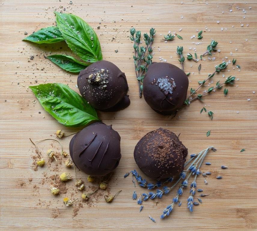 Cinnamon Basil Chocolate Truffles