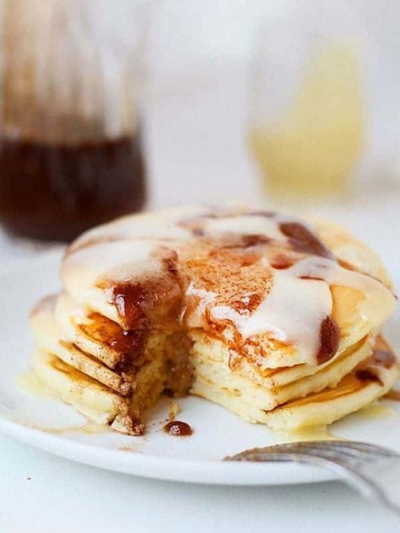 Cinnamon Roll Buttermilk Pancakes