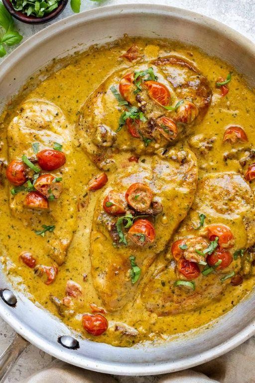 City Chicken with Creamy Pesto