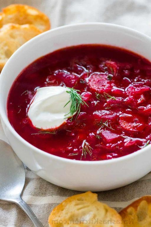 Classic Borscht with Sour Cream