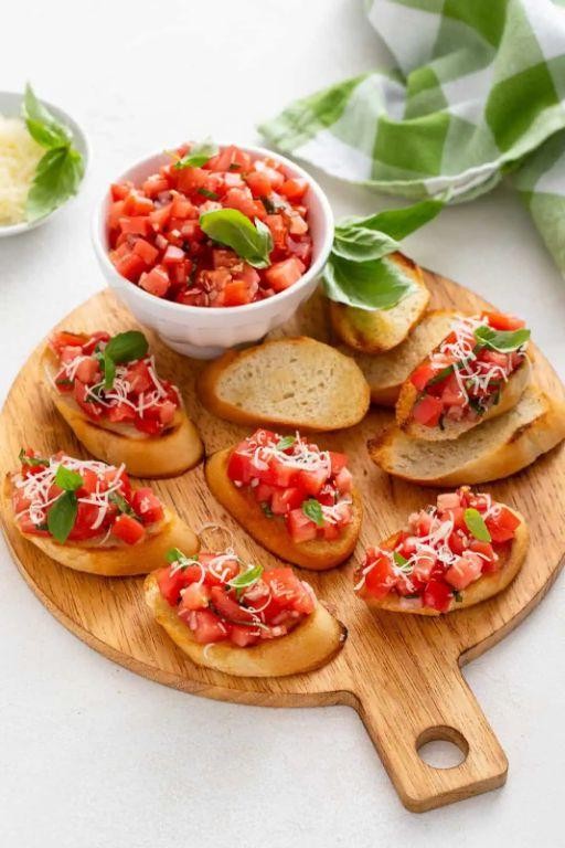 Classic Bruschetta with Sliced Tomatoes