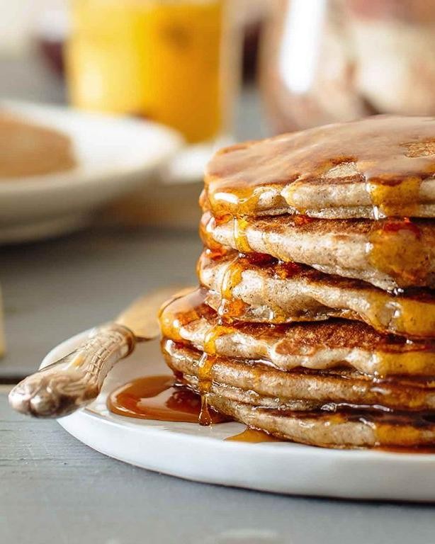 Classic Buckwheat Pancakes with Maple Syrup