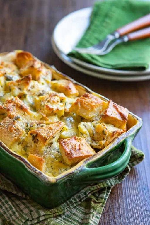 Classic Cheese and Herb Savory Bread Pudding