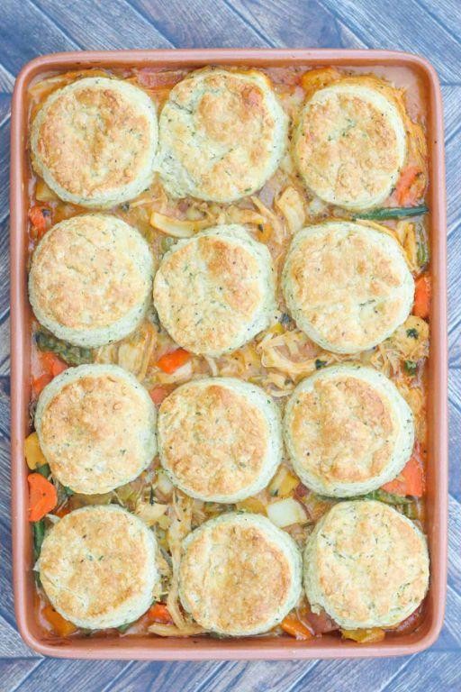 Classic Chicken Pot Pie with Flaky Biscuits