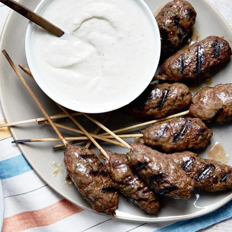Classic Greek Lamb Kabobs with Tzatziki Sauce