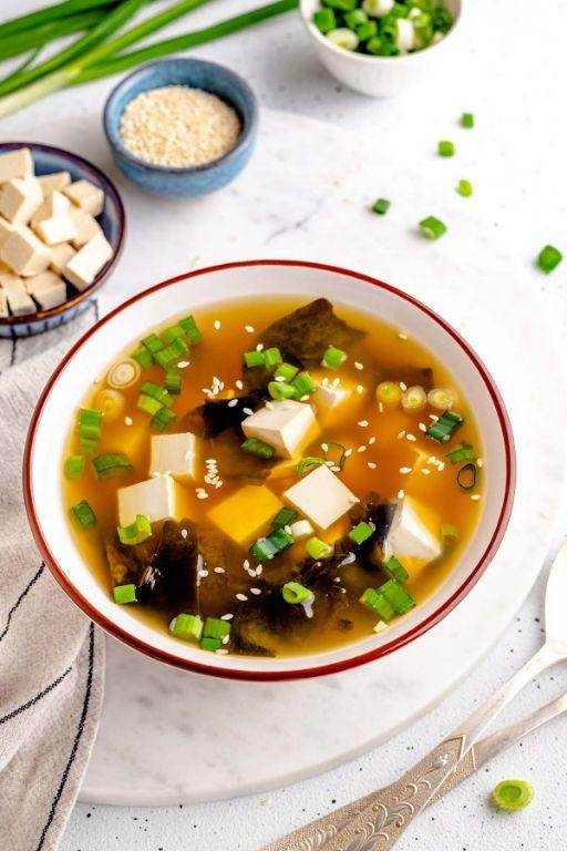 Classic Miso Soup with Tofu and Wakame