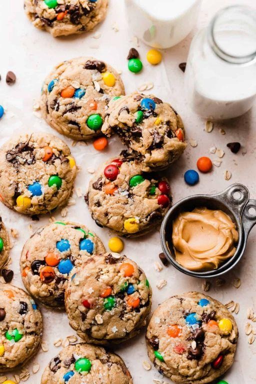 Classic Monster Cookies with M&Ms and Peanut Butter