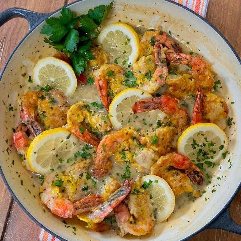 Classic Shrimp Francais with Lemon Butter Sauce