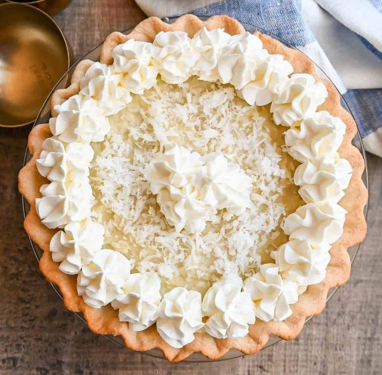 Coconut Cream Pie with Whipped Cream Topping