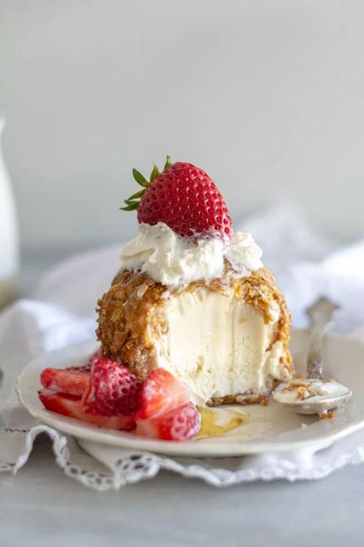 Coconut Crusted Fried Ice Cream