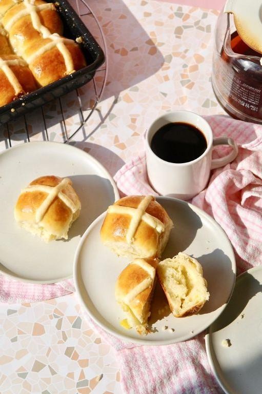 Coconut and Lime Hot Cross Buns