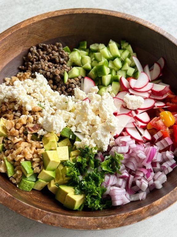 Cold Lentil Salad with Lemon Vinaigrette