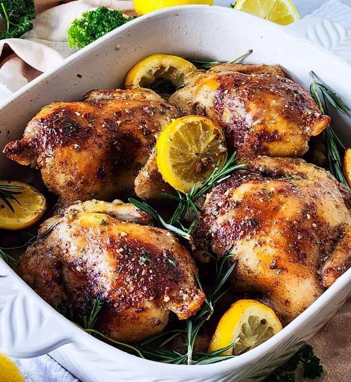 Cornish Hen Fondue with Lemon Herb Butter