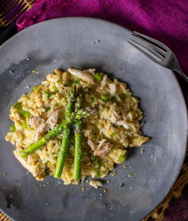 Crab Claw Meat and Asparagus Risotto