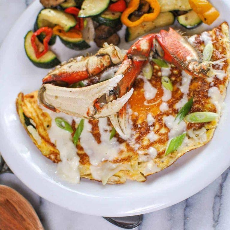 Crab Claw Meat and Cheese Omelette