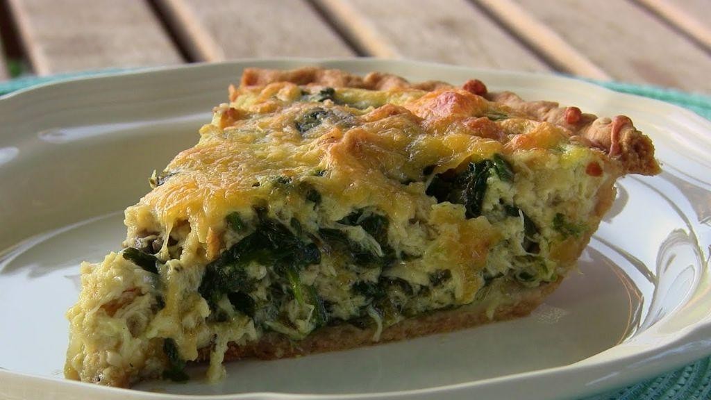 Crab Claw Meat and Spinach Quiche
