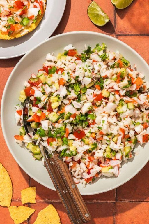 Crab Stick Ceviche with Lime and Cilantro