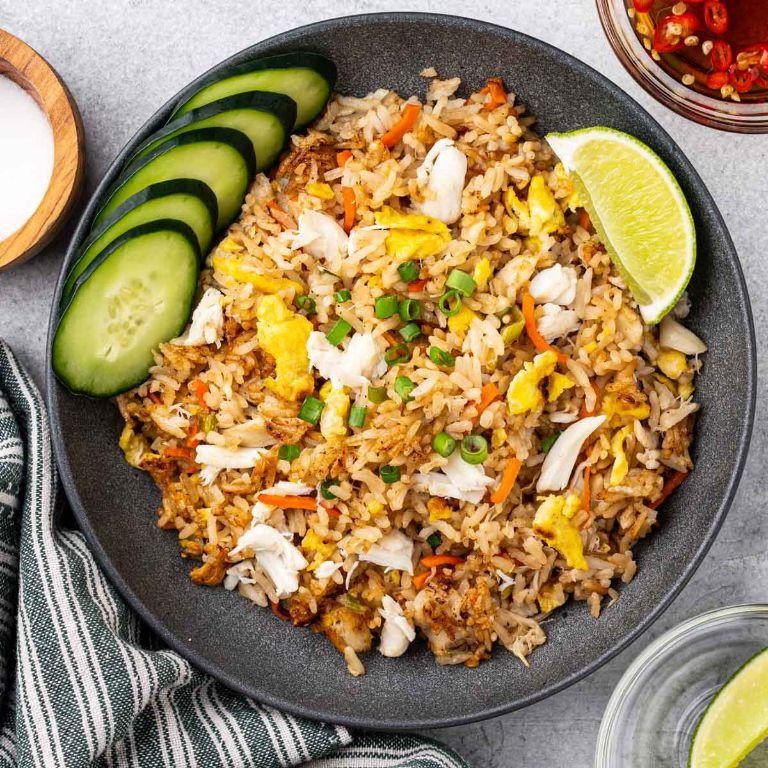 Crab Stick Fried Rice with Vegetables