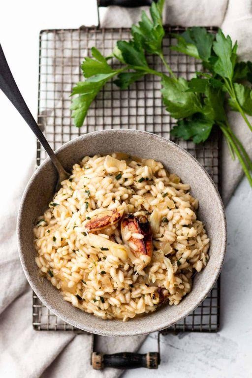 Crab Stick and Mushroom Risotto