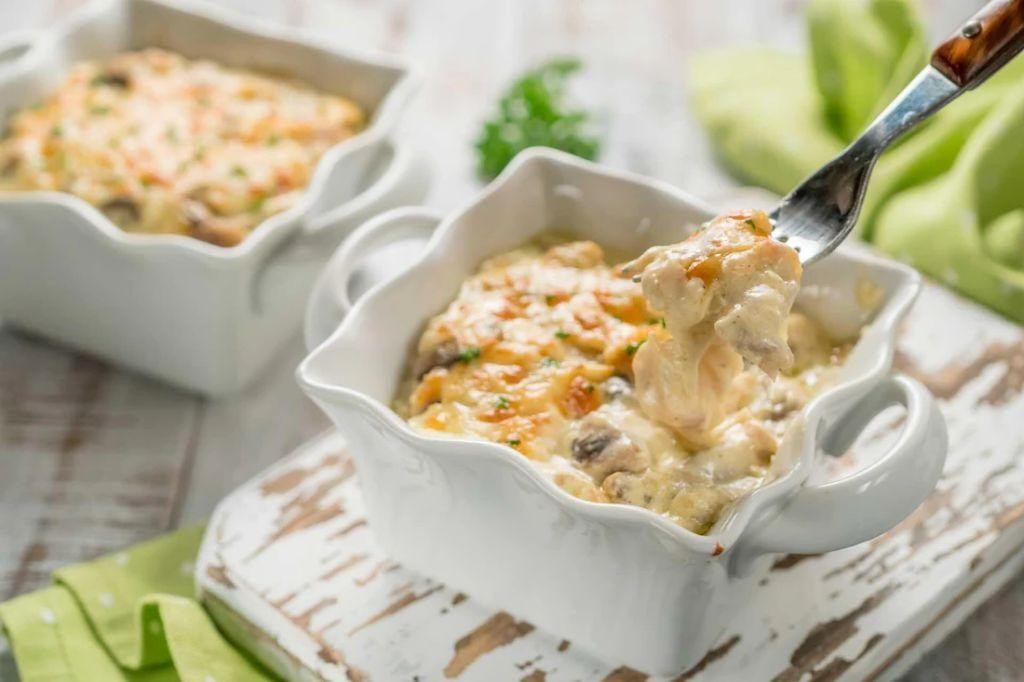 Crab and Mushroom Casserole with Sherry Cream Sauce