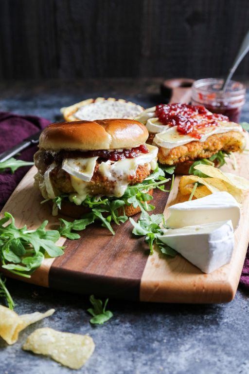 Cranberry Brie Shredded Chicken Sandwich