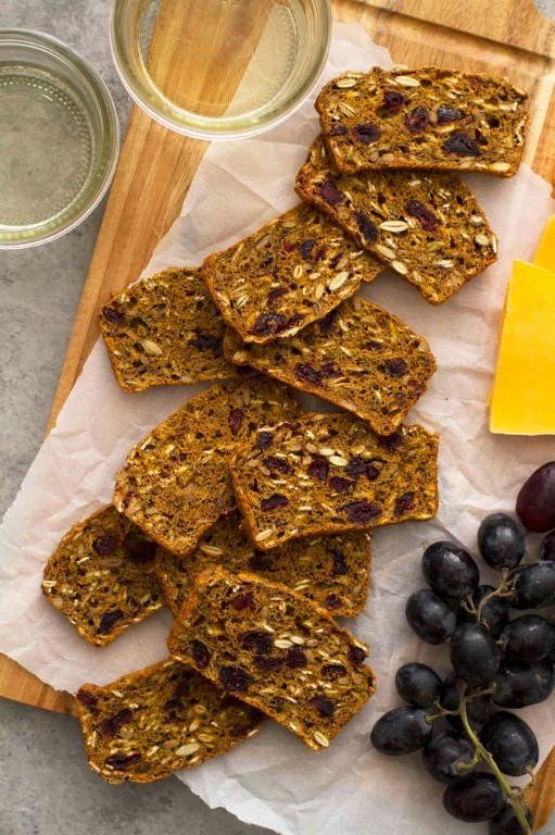 Cranberry Flaxseed Crackers