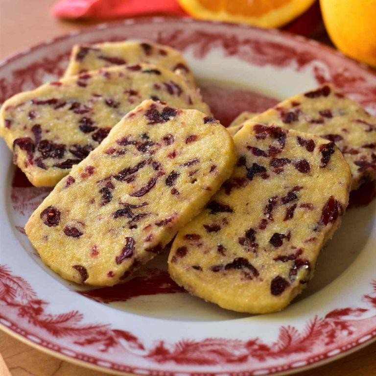 Cranberry Orange Shortbread Cookies