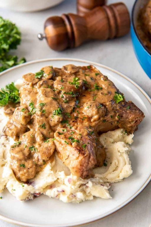 Cream of Mushroom Pork Chops with Potatoes