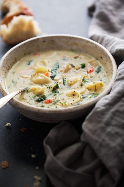 Creamy Chicken and Cheese Tortellini Soup