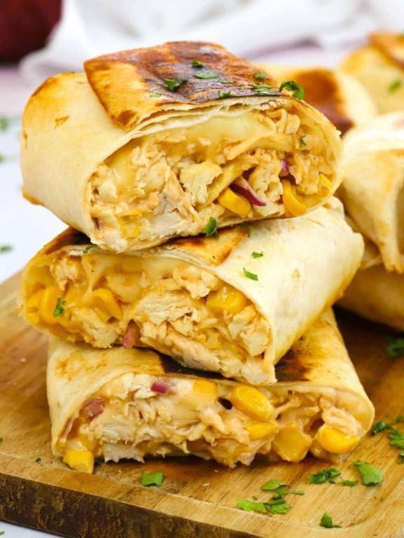 Creamy Chicken and Cheese Tortilla Wraps