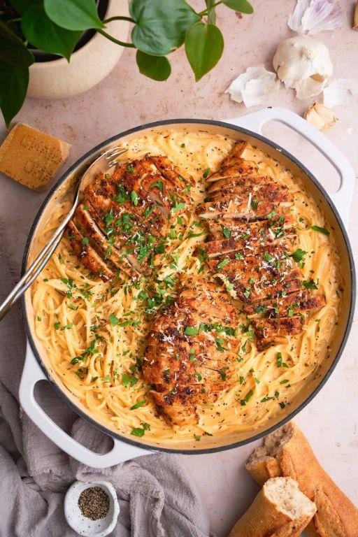 Creamy Chicken and Cottage Cheese Pasta