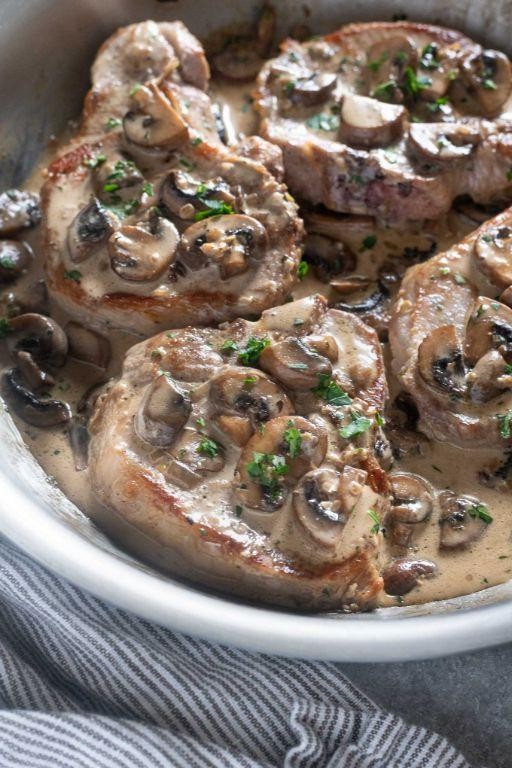 Creamy Mushroom and Thyme Pork Chops