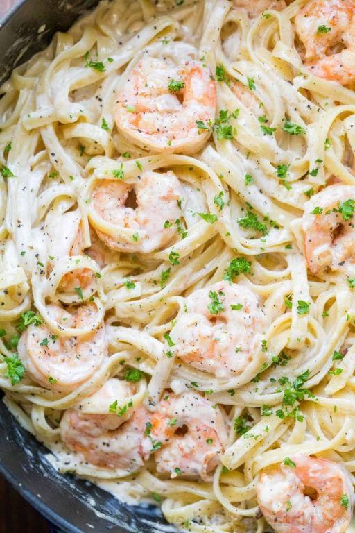 Creamy Shrimp Francais Pasta