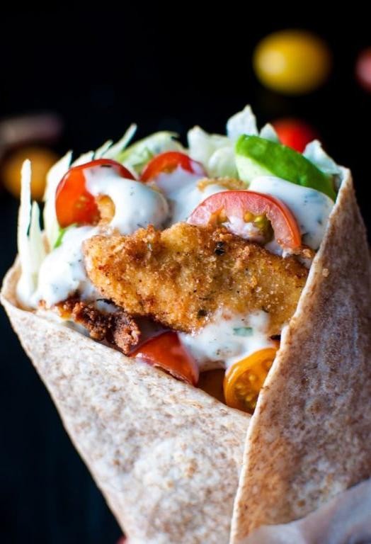 Crispy Chicken Wrap with Ranch Dressing