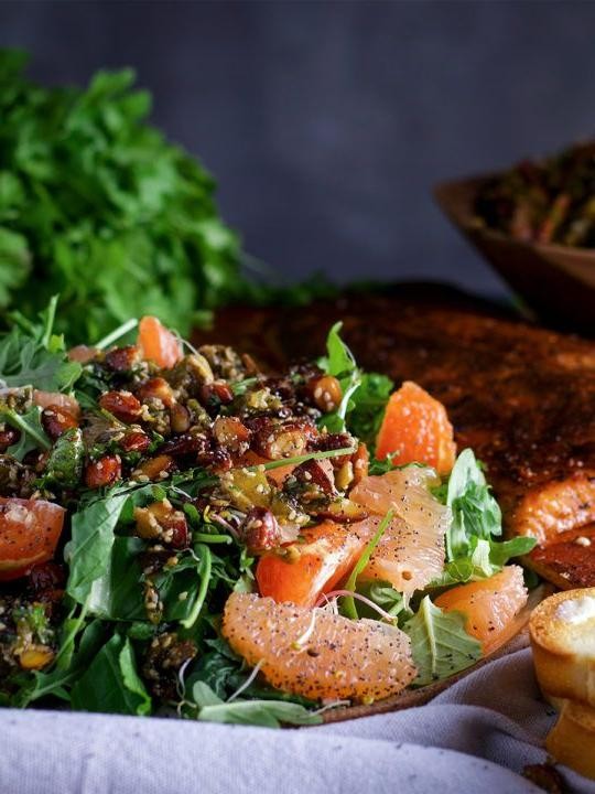 Crispy Salmon Salad with Citrus Vinaigrette