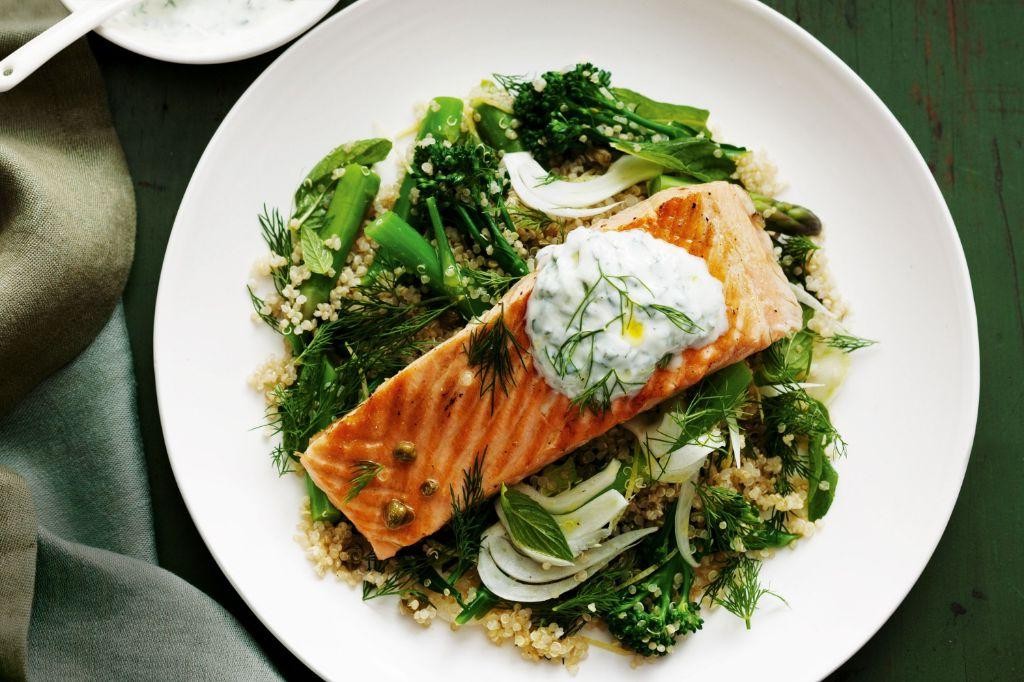 Crispy Salmon and Quinoa Salad