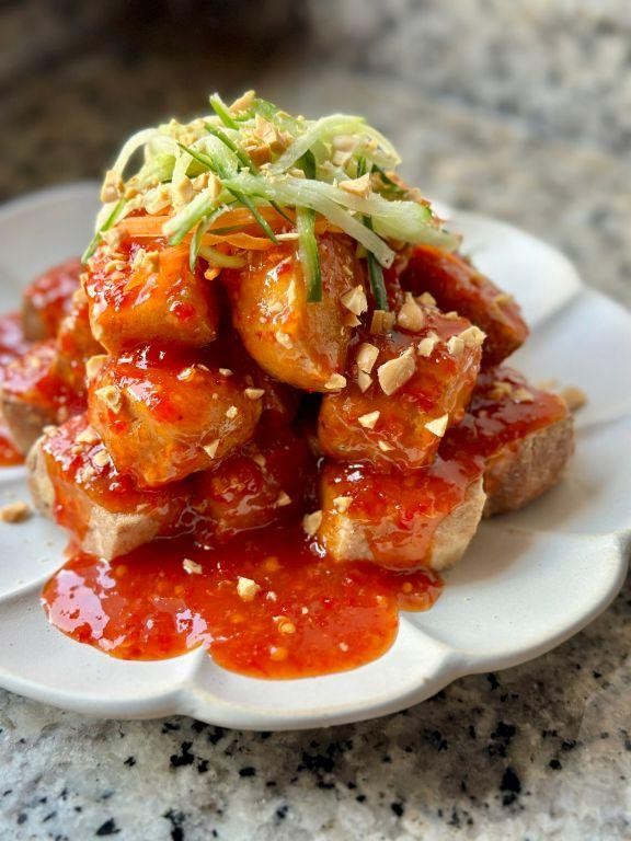 Crispy Thai Sweet Chilli Sauce Tofu Bites