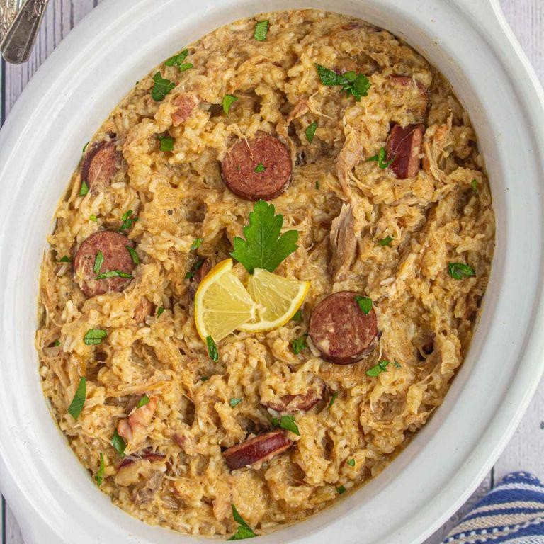 Crock Pot Chicken Bog with Bacon and Onions