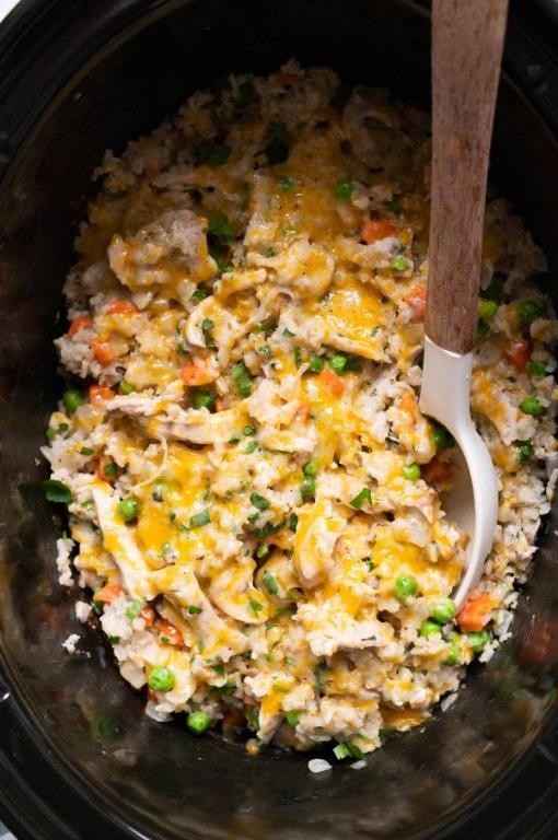 Crock Pot Chicken Bog with Rice and Peas